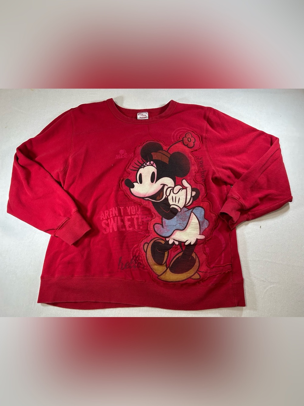 Disney Girls Red Minnie Mouse Graphic Sweatshirt